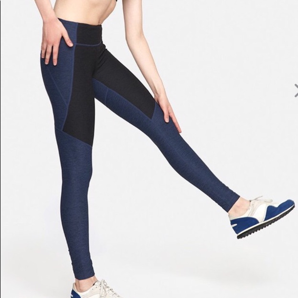 Outdoor Voices Two-Tone Full-length Warmup Legging